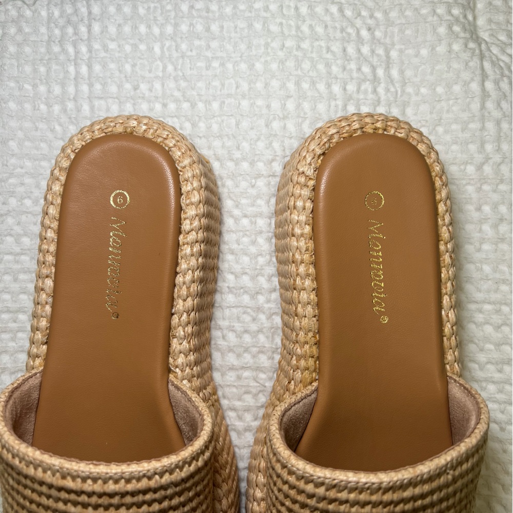 Natural Woven Slide Sandals - Picture 3 of 4